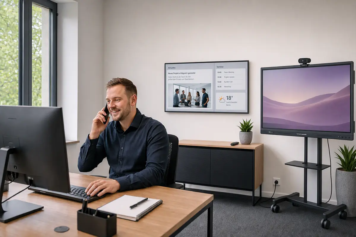 Eine Person führt ein Beratungsgespräch am Computer